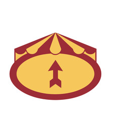 Circus tent icon with arrow © Adokor
