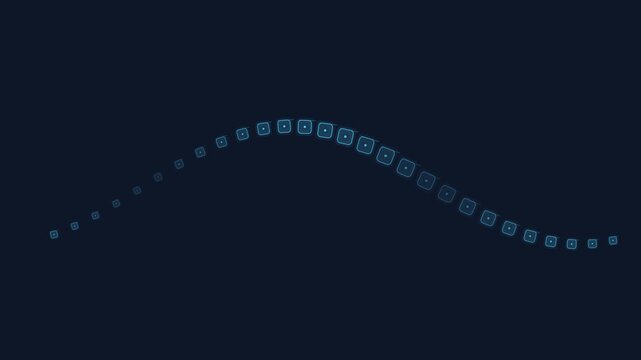 Motion graphics of glowing digital wave in 4K