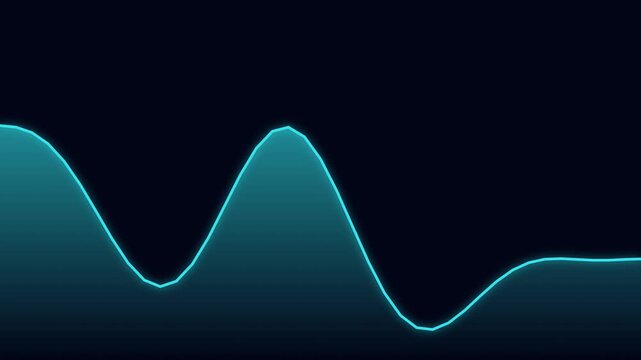 Cinematic audio wave graphic looping on dark background
