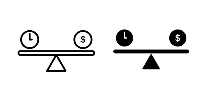 Time and money scale icon