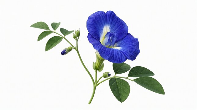 Azure petals whispering in the language of tropical mornings, Indigo bloom suspended in a quiet garden moment, Butterfly pea flower glowing like a fragment of twilight, Electric blue petals unfolding 