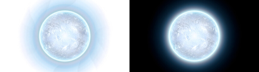 Obraz premium Crystal Star with fractured icy pattern and vivid teal glowing rim ideal for space design in PNG, Transparent and Black Background Versions