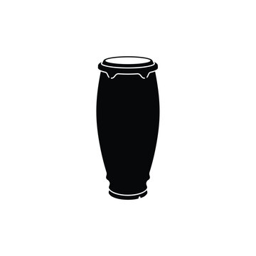Conga Drum black and white silhouette vector