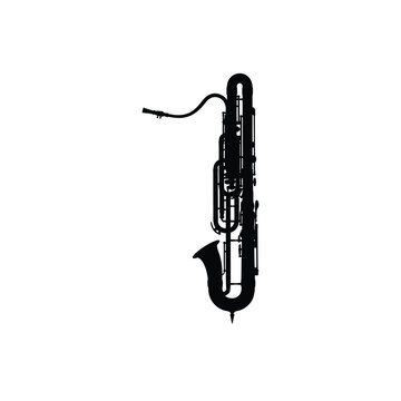 Contrabassoon silhouette vector on white background