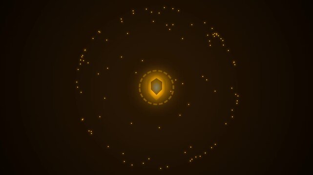 Security Shield Glowing Particles Animation Loop