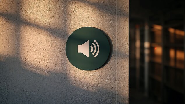 Generative AI depiction of a sound alert button on a textured wall