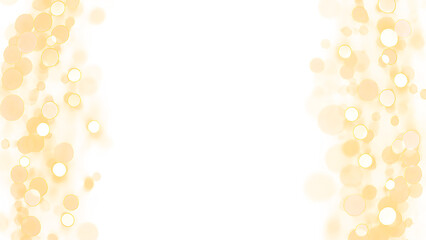 Cornice luminosa con effetto bokeh dorato e particelle scintillanti ai lati su sfondo trasparente PNG per grafica festiva natalizia e decorazioni eleganti per eventi di capodanno © Angela