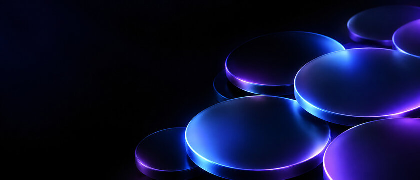 abstract digital background with colorful circles banner for technology company 