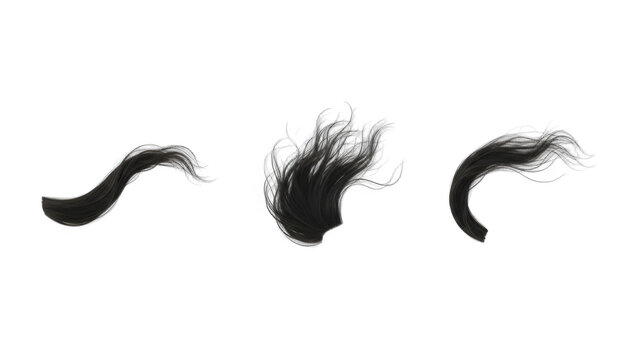 Three Strands of Flowing Black Hair