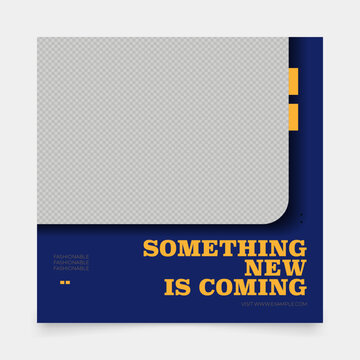 social media template banner fashion sale promotion. fully editable instagram and facebook square post frame puzzle organic sale poster. blue yellow vector background