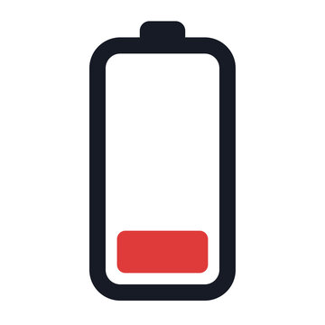 Empty battery charge indicator icon