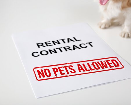 Rental Contract Document With No Pets Allowed Red Stamp