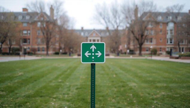 Generative AI captures a serene park scene with a directional sign