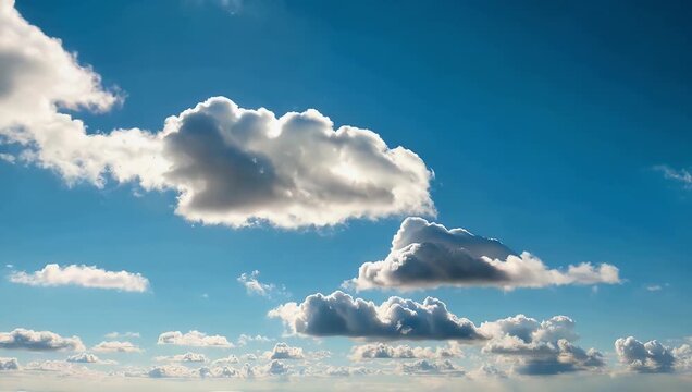 Feel the freshness of a new day with refreshing 4K Ultra HD nature background which captures a clear blue sky with white fluffy clouds rapidly flying in the wind suggesting the presence of fresh