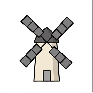 Cartoon windmill illustration
