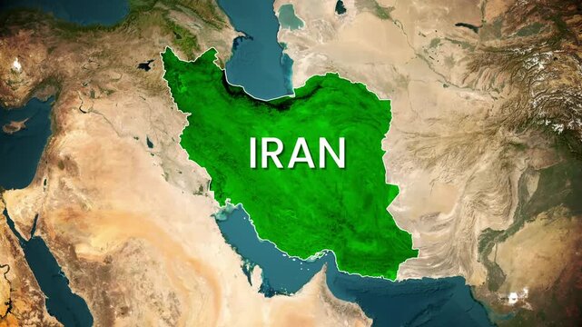 Hormozgan province map animation highlighting Iran regions in motion video