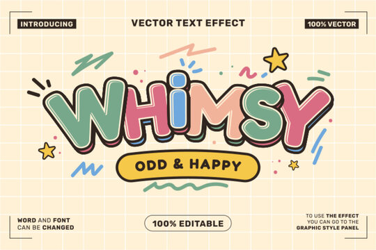 Editable Whimsy Cartoon Text Effect for Kids Poster Branding and Social Media Design
