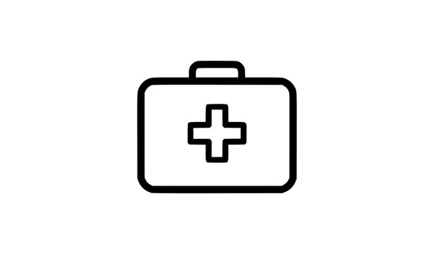 First Aid Box Linear Medical Kit Editable Stroke Vector Icon
