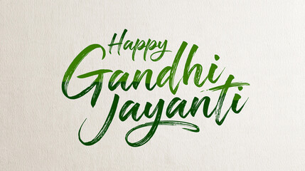 Obraz premium Happy Gandhi Jayanti text message on light background, concept of Indian national holiday and peace day