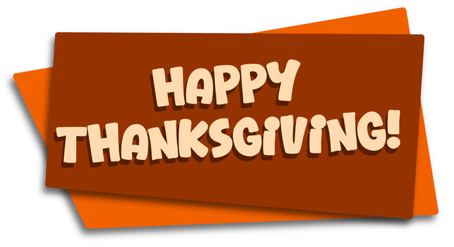Happy Thanksgiving Clip art illustration with cartoon text, isolated 