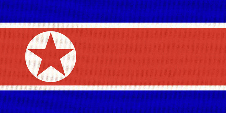 Illustration of the national flag of North Korea. North Korean official flag