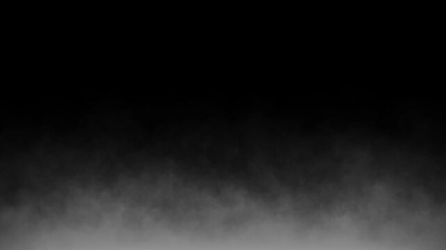 Abstract background with white smoke or fog rising from the bottom against a black backdrop.