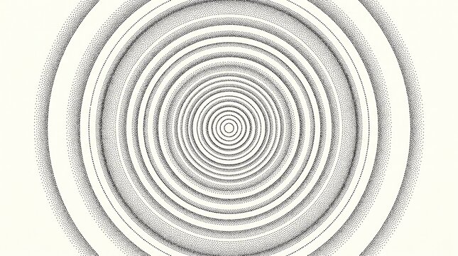 Intricate geometric spiral pattern design with concentric circles and pixelated texture for artistic visuals
