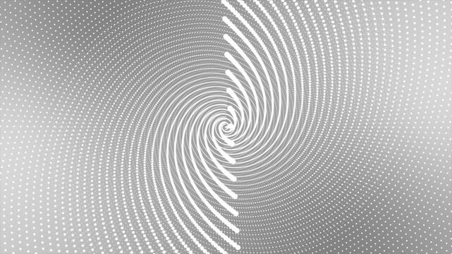 Animated white color rotating circular dots 3d complex design loop able geometrical abstract background