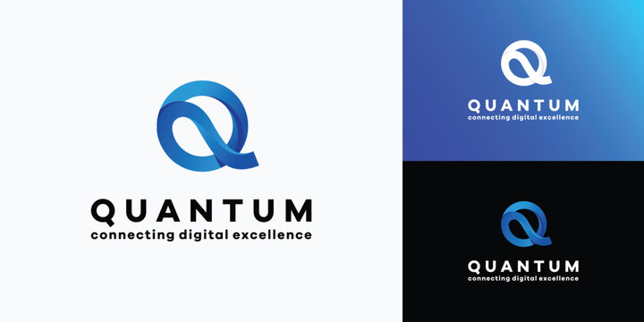 Quantum logo design connecting digital excellence.