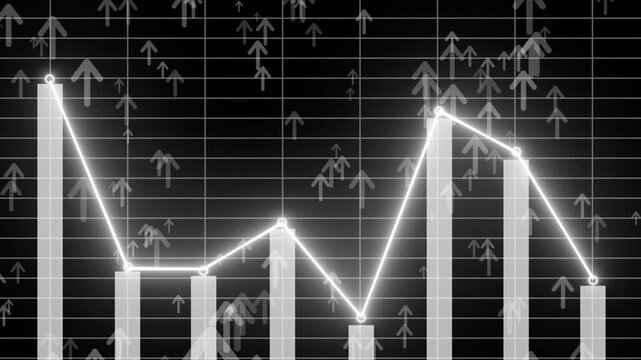 Animated Futuristic moving Candle stick chart digital abstract business background. Big data and business growth currency stock and investment background