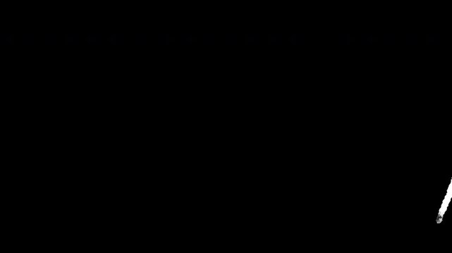 Grunge pencil and brush doodle lines animation on black