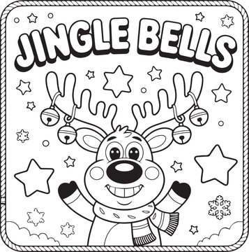 Kawaii Child Baking Christmas Cookies with Puppy, Black and White Line Art Coloring Page