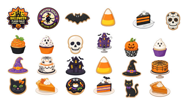 set of halloween element editable vector 