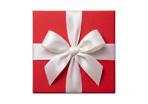 Top view single red gift box element