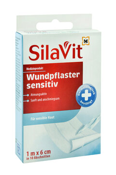 Silavit Wundpflaster sensitiv Hintergrund weiss