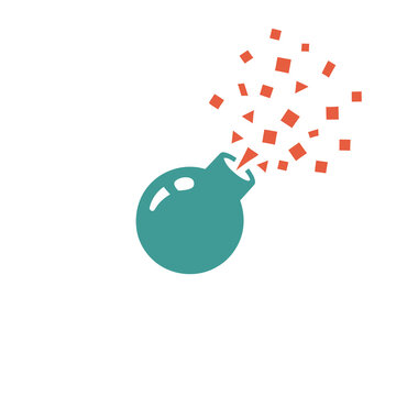 Bomb exploding with confetti