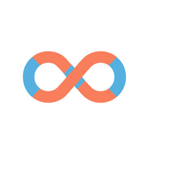 Infinity symbol with orange and blue segments