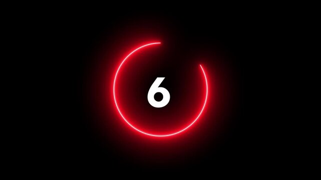 10 to 0 counting down seconds neon number 10 seconds countdown timer animation Countdown timer from 10 to 0 seconds' real time.