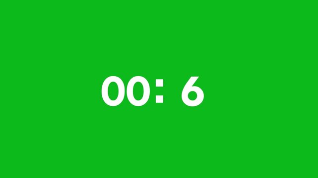10 to 0 second countdown timer animation, 10 seconds simple countdown timer a green background. 10 second stopwatch animation. neon sign 