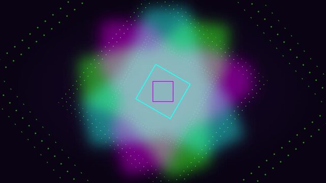 Abstract glowing geometric shapes animation video