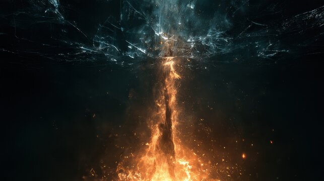 A human figure presses upward against an invisible glass ceiling that cracks as inner growth pressure rises in a dark setting.