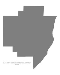 Obraz premium Clay Joint Elementary School District Map, California, USA