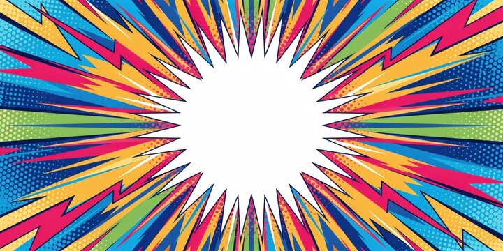 Comic book explosion background with radial lines