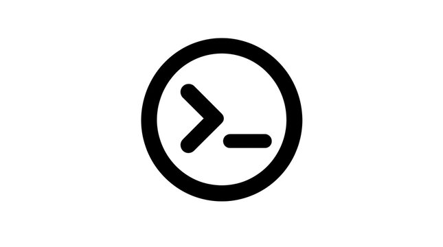 Minimalist Terminal Command Line Icon Graphic Isolated on White Background for Coding and Development Presentation