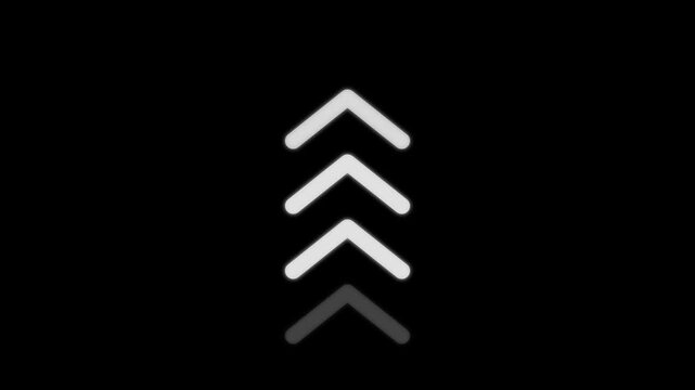 Animated glowing upward arrows motion graphics