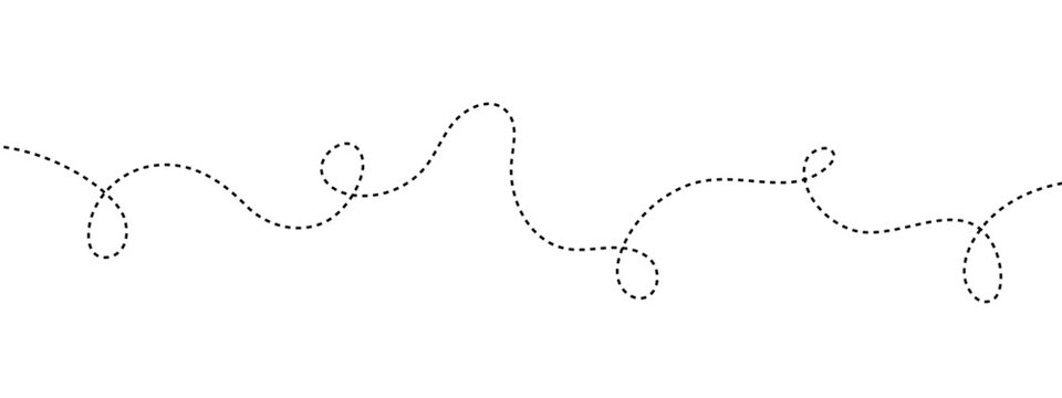 abstract black dash squiggle line vector design, hand drawn curvy loopy dash line design, vector illustration.