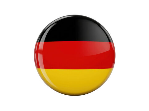 German flag glossy round icon isolated on transparent background