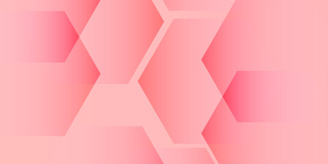 Fototapeta premium Abstract pink hexagon geometric background with transparent gradient overlap