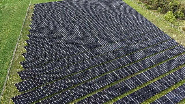 Photovoltaic panels over farmland for sustainable energy production