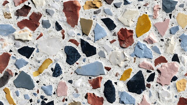Colorful terrazzo pattern mosaic stone texture background